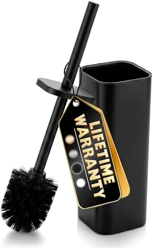 Black Toilet Brush and Holder Set by Novsix