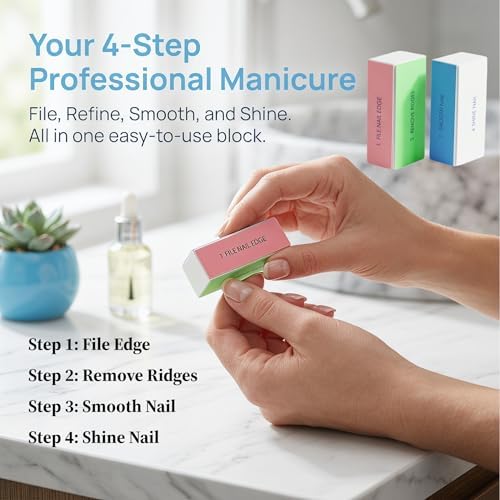 Professional Nail File and Buffer Set, Buffing Blocks, Nail Brush, Nail Shaper - Image 4