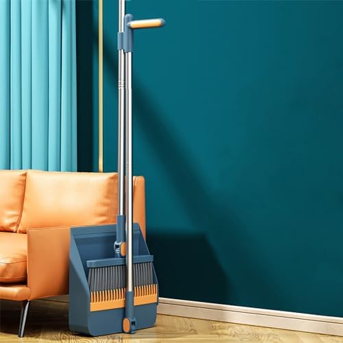 Generic Broom with Dustpan Combo Set, 180° Rotating 37"" Long Handle Broom and by Unknown