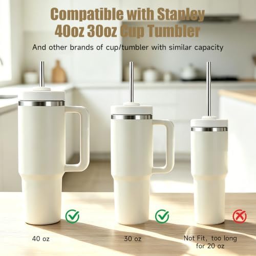6Pcs Reusable Straws 12in Stainless Steel Straws - Image 3