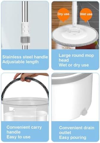 Spin Mop and Bucket for Home, Mop and Bucket - Image 4