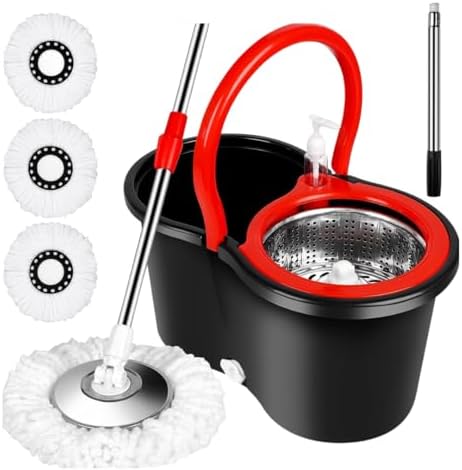 Spin Mop and Bucket with Wringer Set, 360° Rotating Mop System by Unknown
