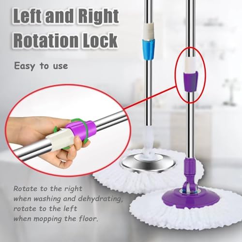Extended Spin Mop Replacement Mop Handle, Upgraded 60-inch 360 Degrees Rotating - Image 4