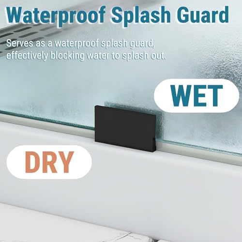 Sunrosa 32"x78" Shower Glass Panel Half Wall, Matte Black, 8mm Thick - Image 3
