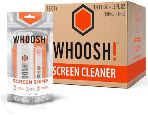 WHOOSH! Screen Shine Duo – Screen Cleaner Kit, 3.4 + 0.3 fl oz by WHOOSH