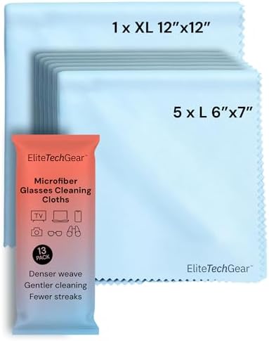 Elite Tech Gear Microfiber Cleaning Cloth, Eye Glasses Cleaner Cloth by EliteTechGear