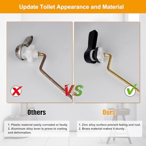 Hibbent Universal Metal Side Mount Toilet Handle Replacement Kit - Image 6
