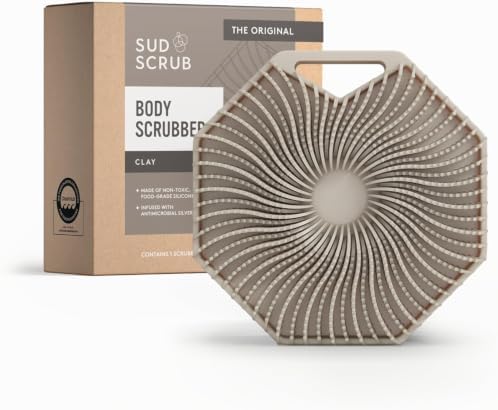 Sud Scrub® Antimicrobial Silicone Body Scrubber, Exfoliating Body Brush by SudScrub