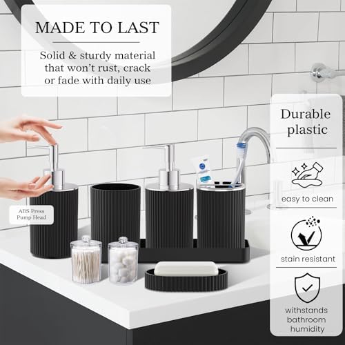 Black Bathroom Accessories Set Complete - Image 3