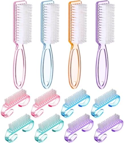 Patelai 12 Pcs Nail Brushes for Cleaning, Fingernail Hand Toes, Transparent by Patelai