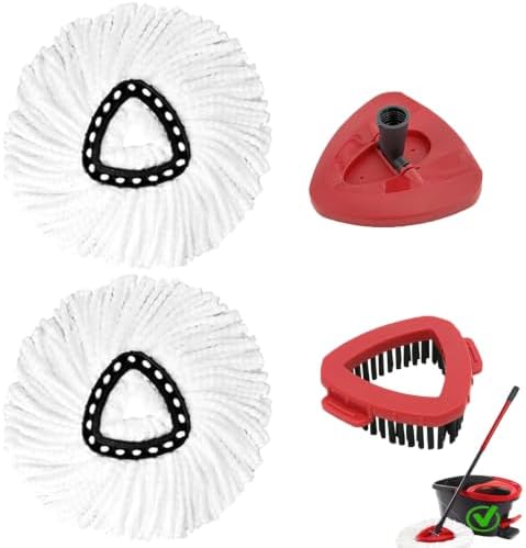 4Pcs Mop Head Replacement Set for EasyWring Spin Mop by SUOSEC