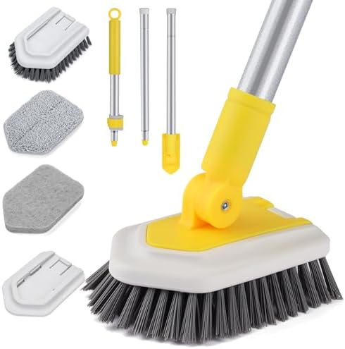 Bathtub Cleaning Brush Long Handle, Shower Bathroom Cleaner Brush Scrubber by Lalafancy