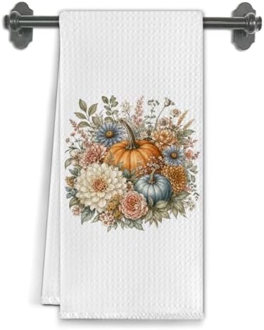 Floral Pumpkin Kitchen Towel Fall Decor by Unknown