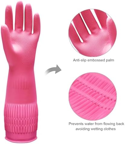Bamllum 3 Pairs of Rubber Dishwashing Gloves - Image 2