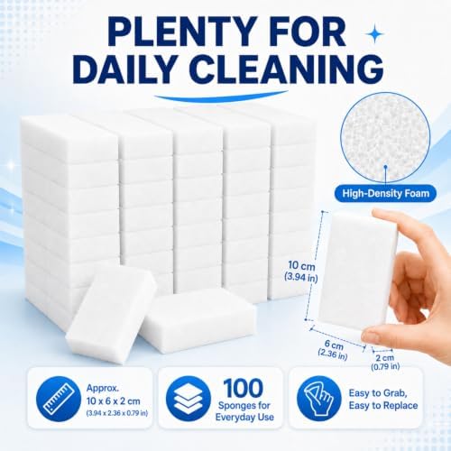 100 Pack Melamine Foam Magic Eraser Sponges - Image 6