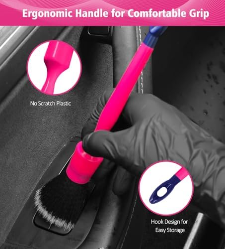 YeewayVeh 6PCS Car Detailing Brush Set, Boars Hair & Ultra Soft - Image 4