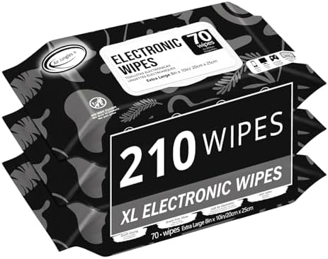 Air Jungles Electronic Wipes Screen Cleaner 70 Ct, XL 8x10 Inch by AirJungles