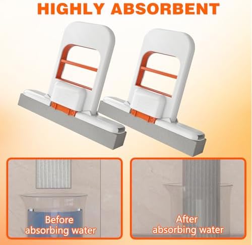 Self Squeezing Mini Mop, Wet and Dry Use Cleaning System, Foldable Desktop Mop - Image 5
