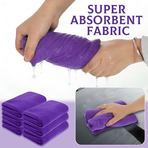 6 Pcs Extra Large Microfiber Cleaning Cloth Reusable Microfiber Towels Thick - Image 6