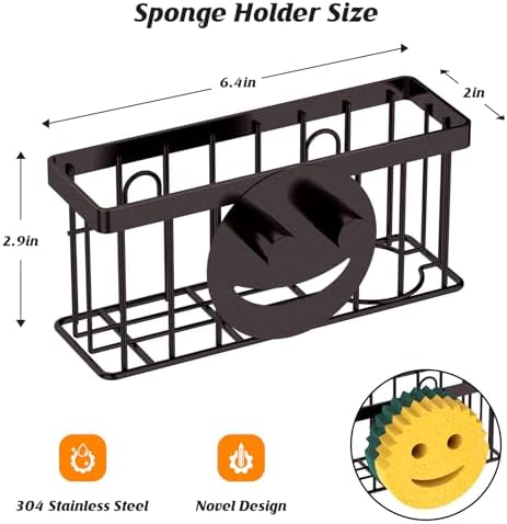 MURLONG Sponge Holder Smiley Face, Sink Caddy - Image 2