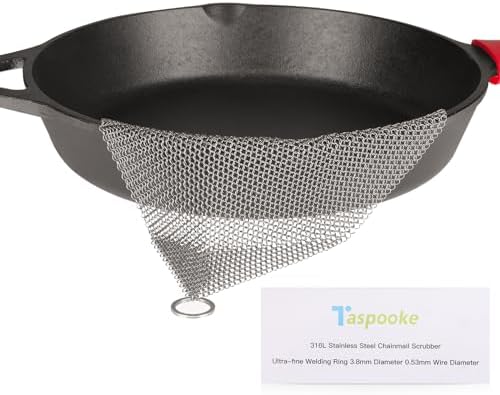 Cast Iron Cleaner and Chainmail Skillet Scrubber by Taspooke