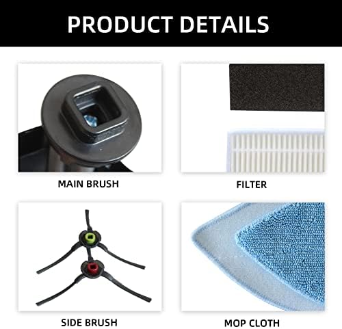Replacement Parts Accessories Kit, 1 Main Roller Brush, 6 Side Brushes - Image 4