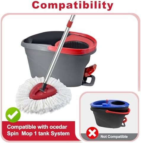 Mop Heads Replacements, Mop Handle, Scrub Brush, Base - Image 2