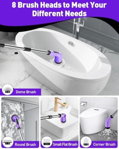 Electric Spin Scrubber for Cleaning Bathroom, Shower Scrubber Cordless Cleaning - Image 4