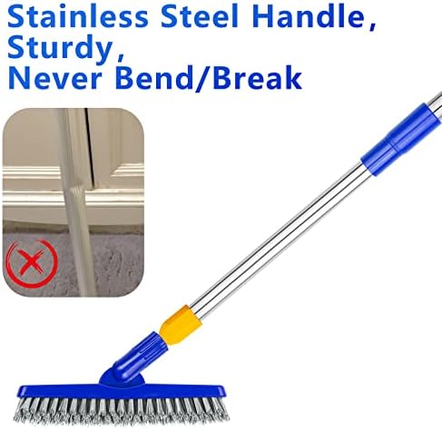 2 Pack Grout Brush with Long Handle, 56.5'' Swivel Grout Cleaning Brush - Image 2