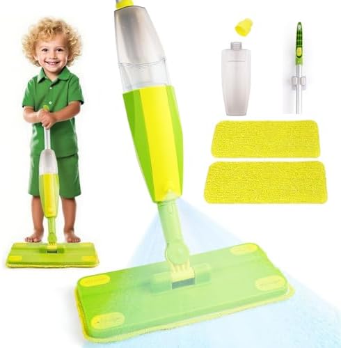 Kids Spray Mop, Fun & Functional Toddler Mop Cleaning Set, Real Working Mini Mop by Lullulii