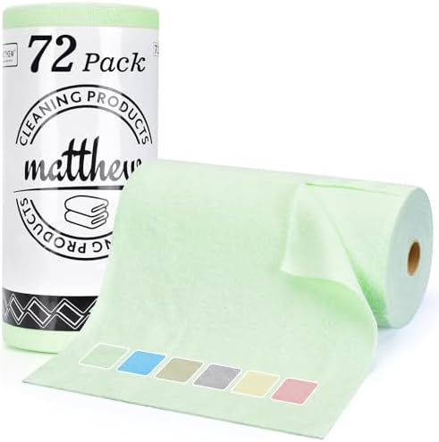 Matthew Microfiber Cleaning Cloth Roll 72Pack Reusable Paper Towels&Washable by MATTHEWCLEANINGPRODUCTS