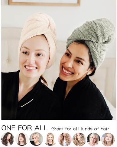 ROLSHOL 2-Pack Large Microfiber Hair Towel Wraps - Image 5