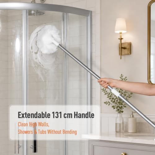 CLEANHOME Shower Scrubber with Long Handle, Soft Bristles - Image 5