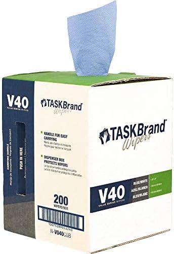 TaskBrand N-V040CGB Blue V40 Value Series Center Pull Wiper Sheets, All-Purpose by TaskBrand