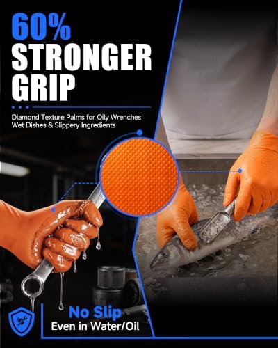 wcy 9 Mil Heavy Duty Mechanic Disposable Nitrile Gloves, 800 Ct - Image 6