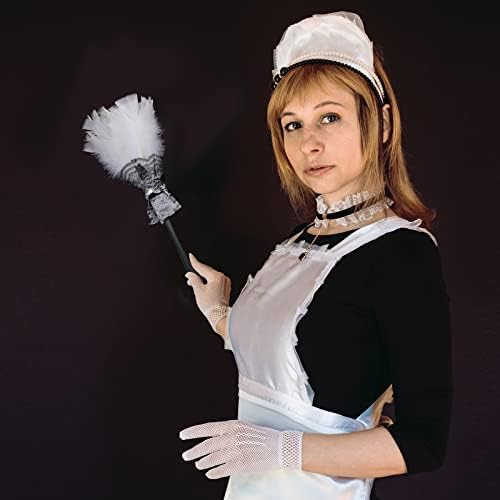 Cindeer 2 Pcs Feather Duster Halloween French Maid Accessory Feather Duster - Image 7