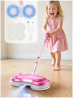 BLAXTEM Electric Mop Toy, Rechargeable W/ Water Sprayer by BLAXTEM