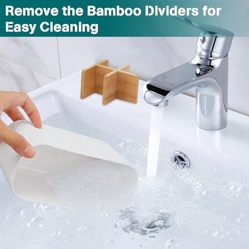 GFWARE White Toothbrush Holder, 5 Slots Bathroom Storage Organizer - Image 4