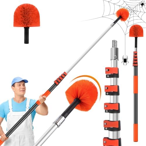 30FT Reach Cobweb Duster with Extension Pole, Spider Web Brush by ACTREY