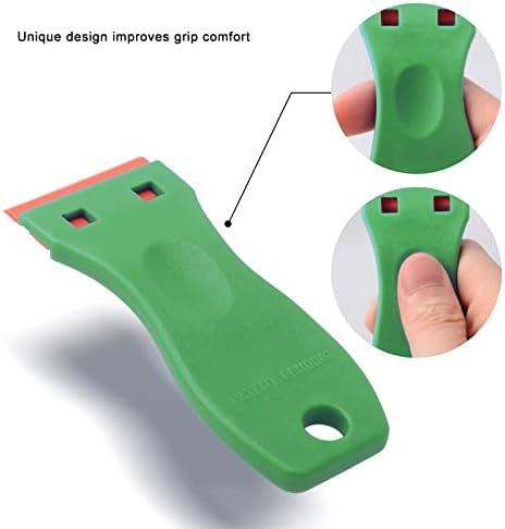 FOSHIO 2PCS Green Plastic Razor Sticker Remover Paint Scrapers - Image 4