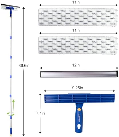 86.6" Window Squeegee Cleaner, 2 in 1 Window Cleaning Tool Kit, Shower Squeegee - Image 6