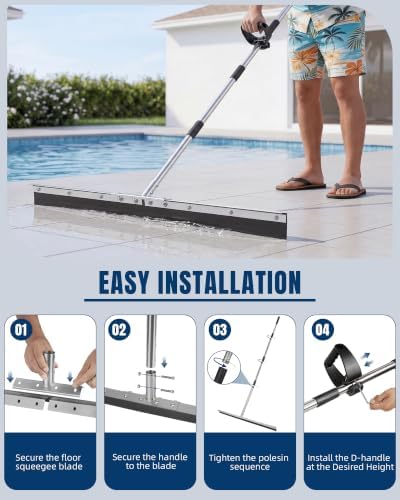 33.4" Large Floor Squeegee for Concrete, Heavy Duty Silicone Blade - Image 5