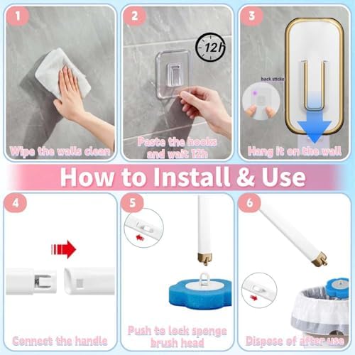 Disposable Toilet Brush with 36 Refills, Toilet Bowl Cleaner, Toilet Cleaning - Image 6