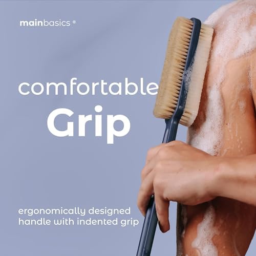 MainBasics Shower Brush Back Scrubber, Dual Sided Body Brush, Long Handle - Image 7