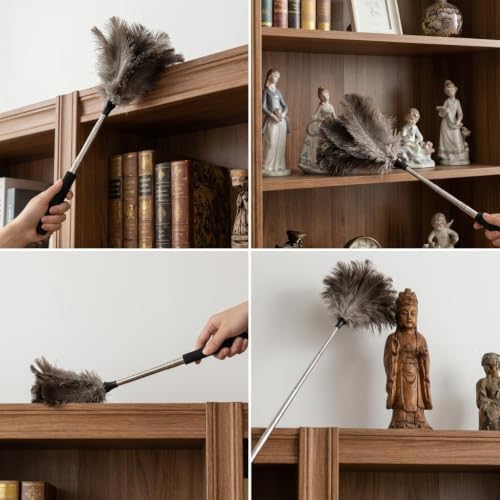 Extendable Ostrich Feather Duster, Fluffy Natural Ostrich Feathers Duster - Image 5