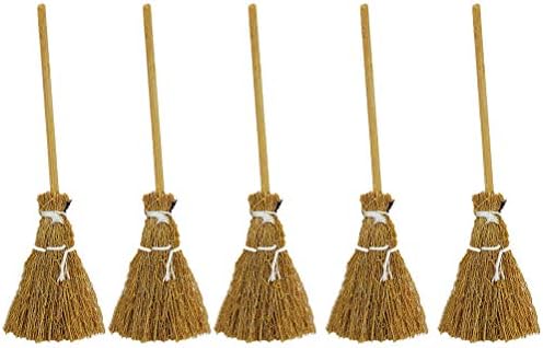 Toyvian Witch Broom Witch Broom 5Pcs Artificial Mini Miniature Props Mini Straw by Toyvian
