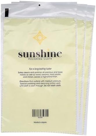 3 Sunshine Polishing Cloths for Sterling Silver, Brass and Copper Jewelry by RosenthalCollection