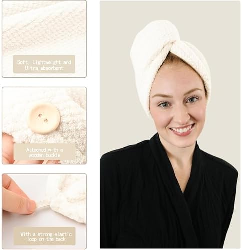 ROLSHOL 4 Pack Extra Large Microfiber Hair Towel Wraps - Image 4