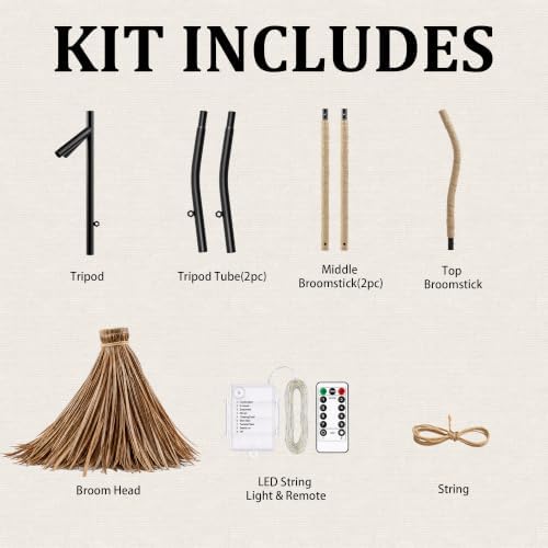 Halloween Decorations – 4.5FT Light Up Witch Broom - Image 3
