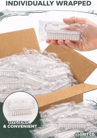 Nail Brushes 100 Pack – Clear Handle Nail Cleaning Brushes - Image 4